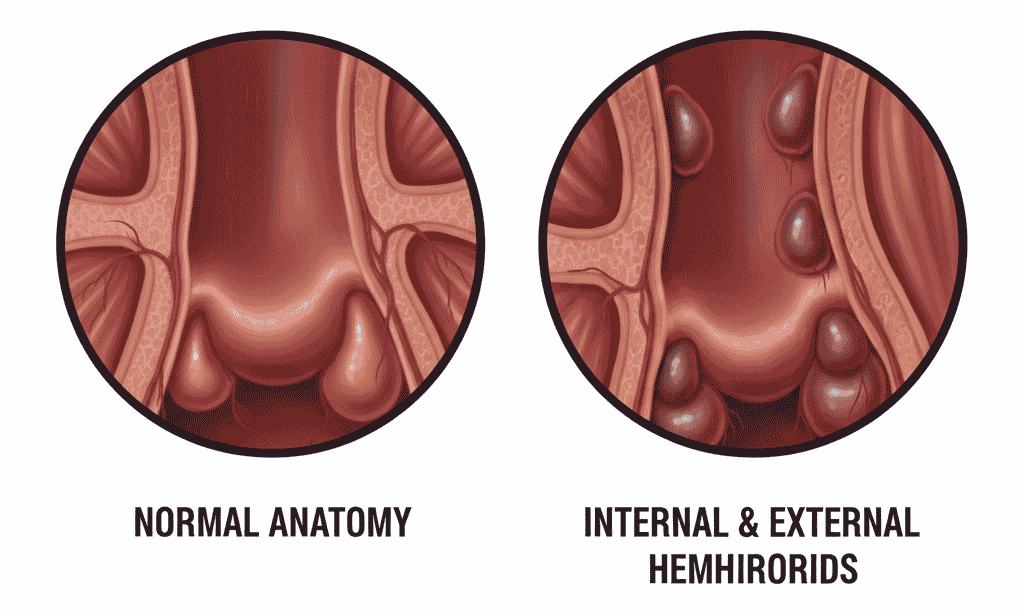 piles conditions normal vs piles